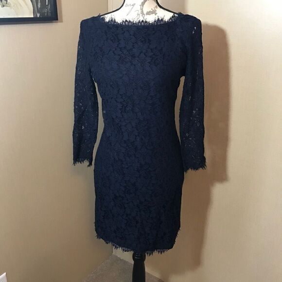 DVF zarita in Navy elegant luxury fitted size 4 - Picture 11 of 15